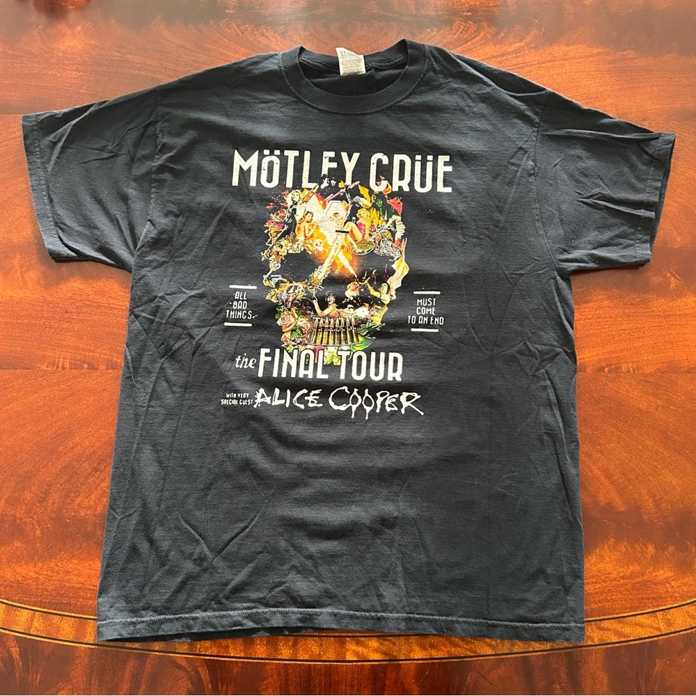 MOTLEY CRUE The Final Tour Alice Cooper Concert Shirt Mens Sz XL